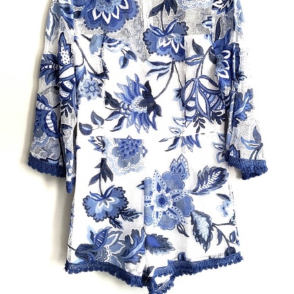 Reddress white and blue romper